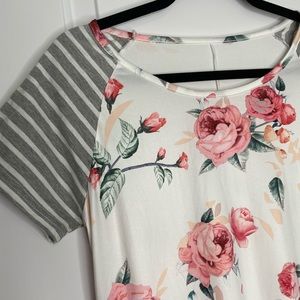 Stripped Floral Dress